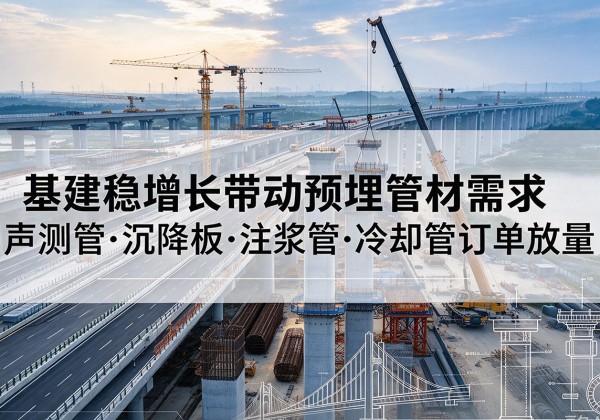 通山基建稳增长带动预埋监测管材需求，声测管、沉降板、注浆管订单持续放量